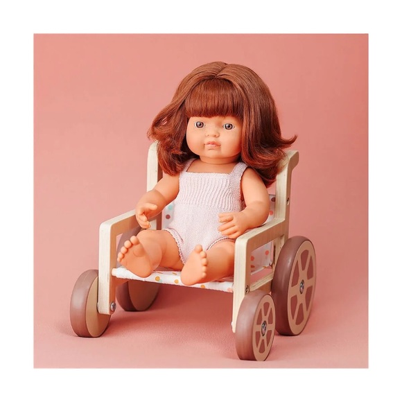 Miniland Wooden Doll Wheelchair Made with ECO Quality, FSC Certified Forest 18M+ - Picture 13 of 14